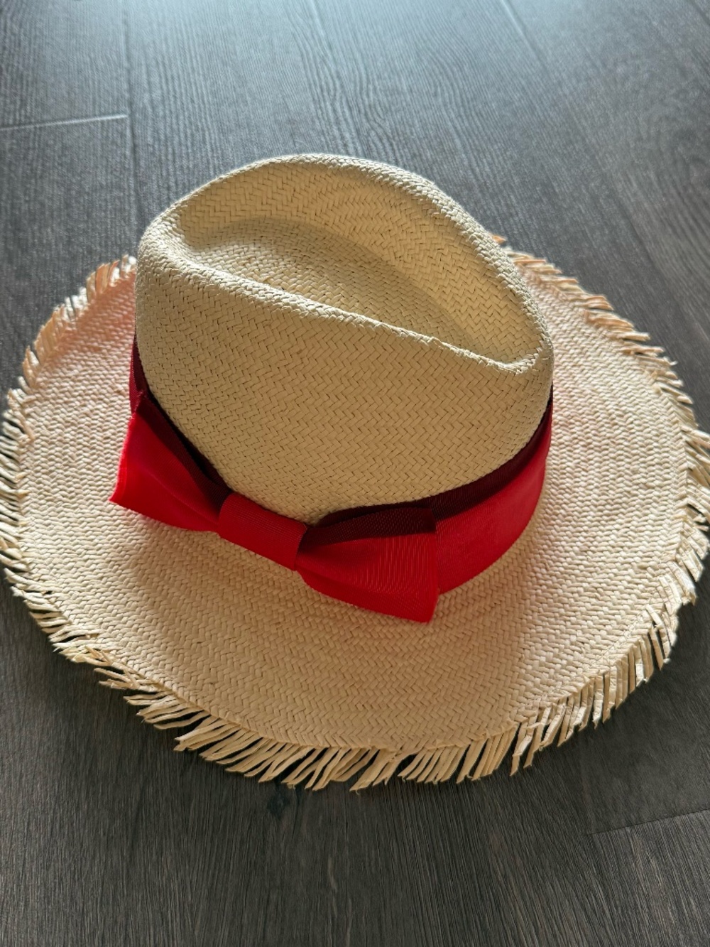 Kate Spade Cream Straw Hat with Bow